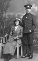 Wedding photograph of Vernon Hanley and Edith Adkinson