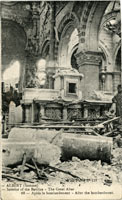 Albert-Interior of the Basilica - the Great Altar - After the Bombardment