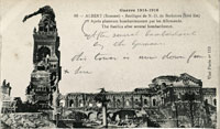 ALBERT (Somme) The Basilica of N.-D. de Brebières - after several bombardments