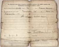 Discharge Papers, 1918, for George Howard