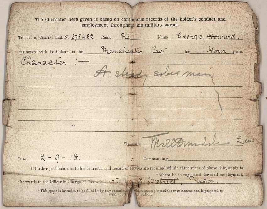 Discharge Papers 1918