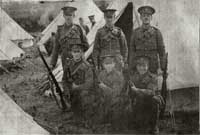 William (middle back row) with 1/10th Manchester Regiment in Camp  1914