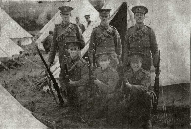 William (middle back row) with 1/10th Manchester Regiment in Camp
