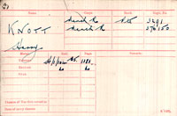 Medal index card - Harry Knott, Manchester Regiment