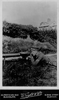 Robert Liddle with machine-gun