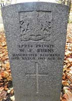 The CWGC headstone on the grave of William Edward Burns