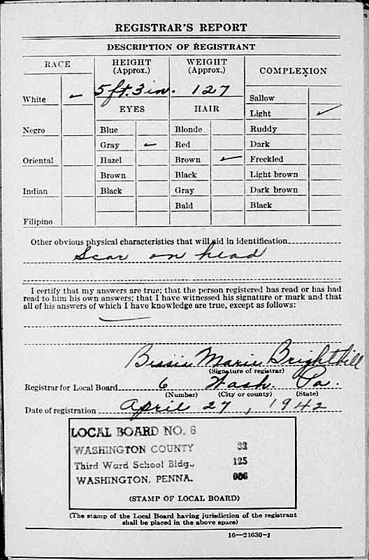 United States Draft Registration, 1942