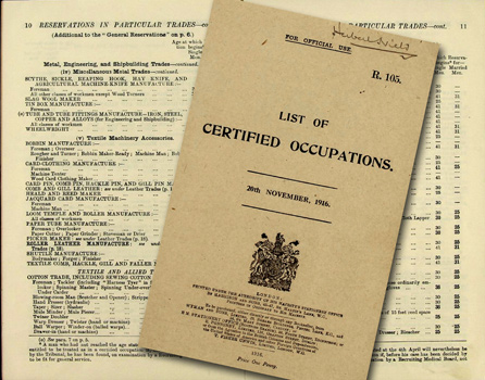 list of certified occupations 1916