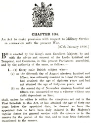 The Military Service Act 1916 - Royal Assent 27th January 1916