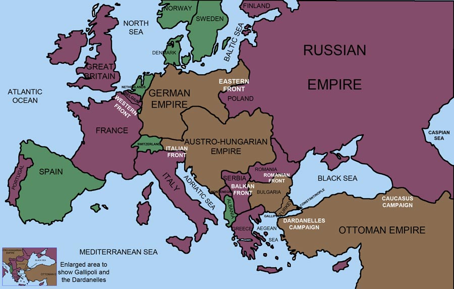 map of europe 1914