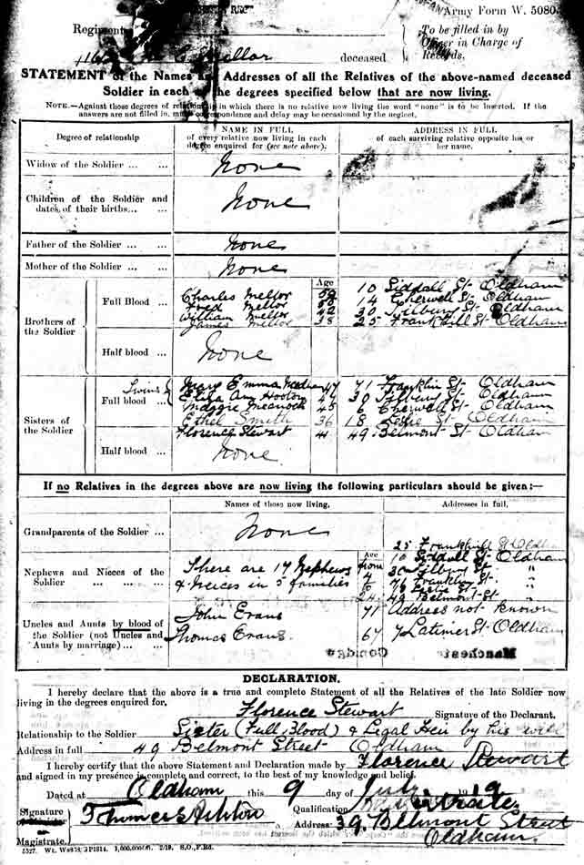 Service record - edmund mellor