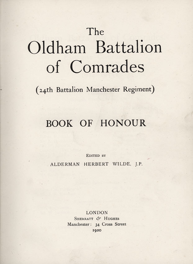 Oldham Historical Research Group - The 24th Battalion Manchester Regiment - the Oldham Comrades