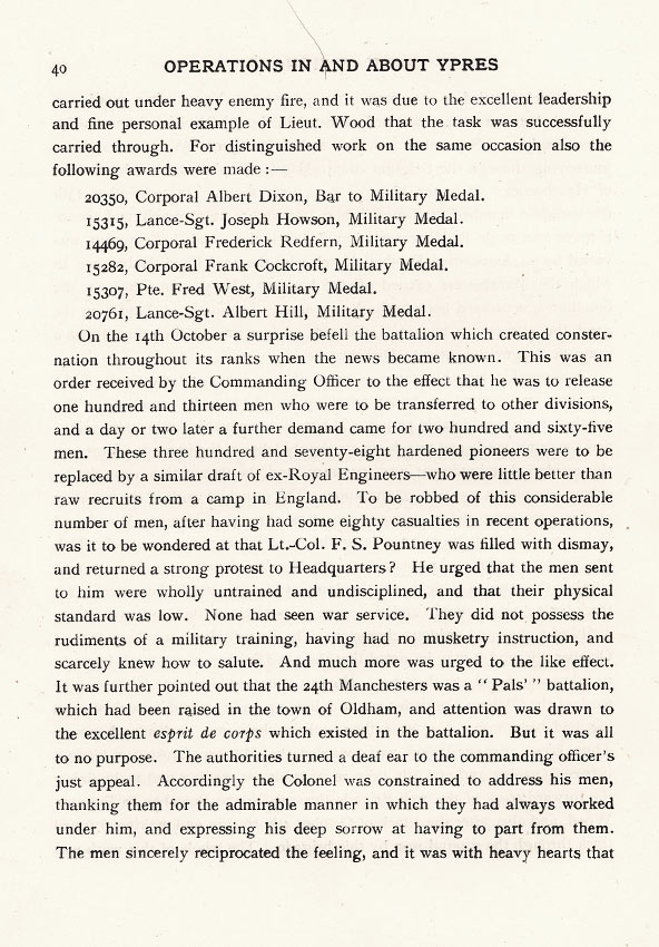 Oldham Historical Research Group - The 24th Battalion Manchester Regiment - the Oldham Comrades