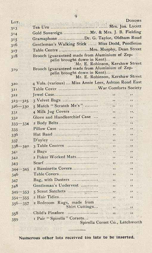 'The Failsworth and Woodhouses War Comforts Society'