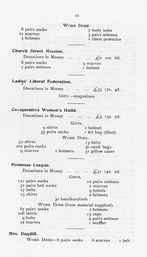 'The Failsworth and Woodhouses War Comforts Society'