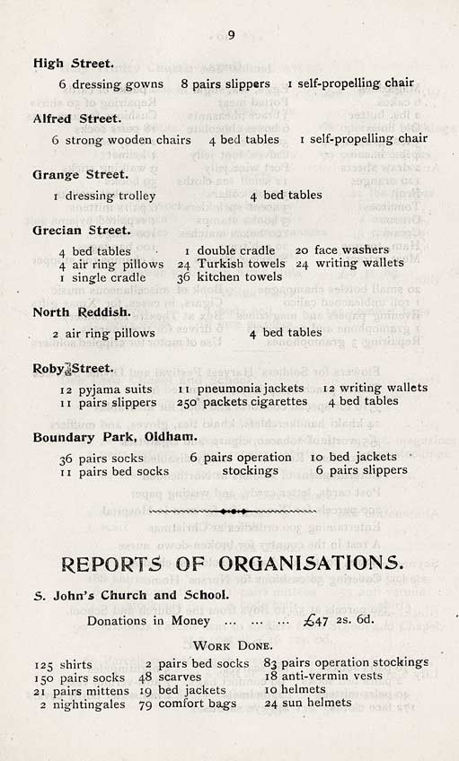 'The Failsworth and Woodhouses War Comforts Society'