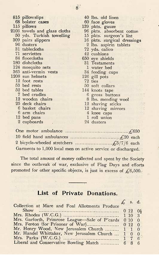 'The Failsworth and Woodhouses War Comforts Society'