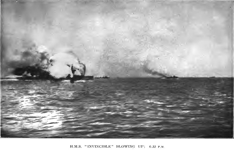 HMS 'Invincible' blowing up, 6:33pm
