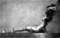 HMS 'Queen Mary' blowing up