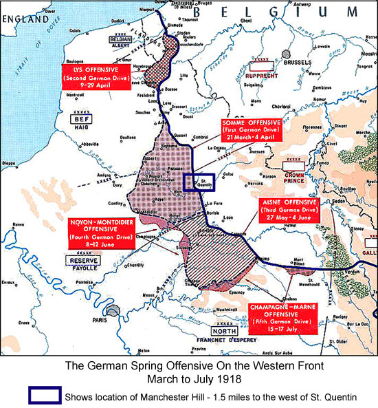 1918 - the German spring Offensive map