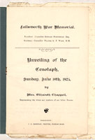 programme for unveiling of Failsworth memorial (cenotaph) 1923