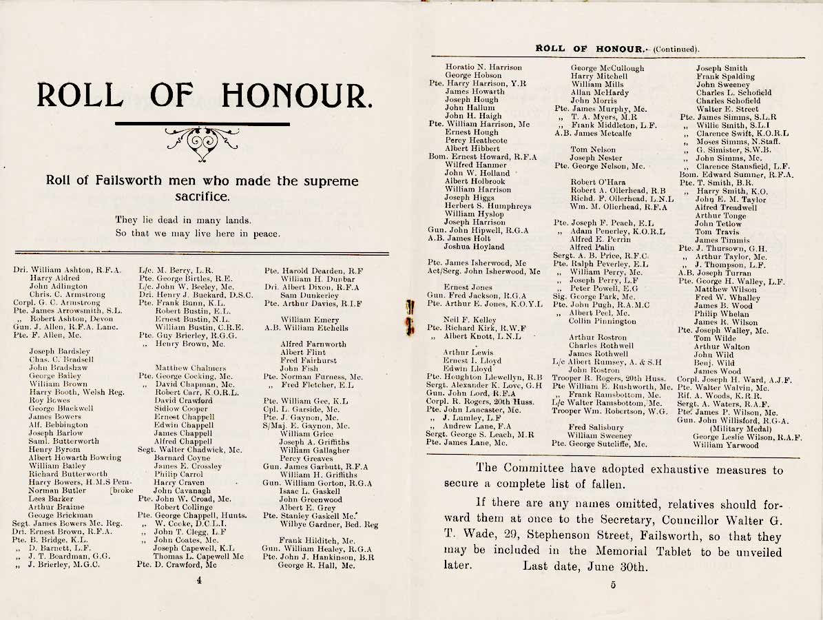 Roll of Honour