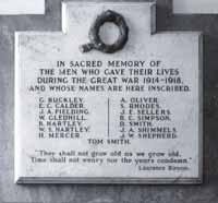 St. Paul's Methodist Church, Shaw, Memorial Tablet