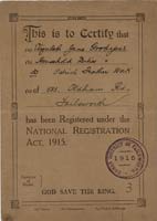 1915 National Registration Card