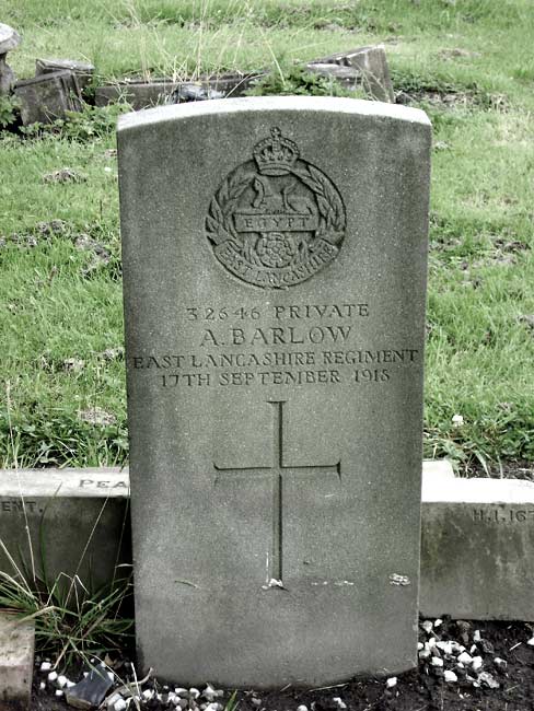Private Arthur Lumb Barlow, CWGC headstone