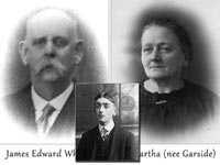 Edward Garside Whitehead with his parents, James Edward Whitehead and Martha (nee Garside)