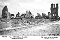 Ypres - The Halles and St. Martin's Cathedral, 1919