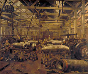 Shop for Machining 15-inch Shells: Singer Manufacturing Company, Clydebank, Glasgow, 1918
