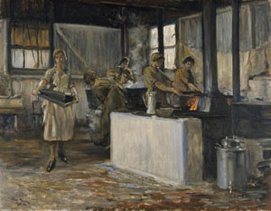 Members of the QMAAC : at work in the cookhouse, RAF Camp, Charlton Park