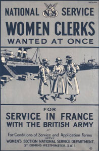 National Service Women Clerks Wanted at Once