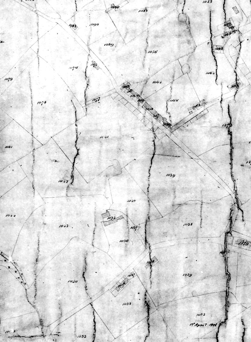 A photocopy of a Map from 1617 showing a part of Chadderton.