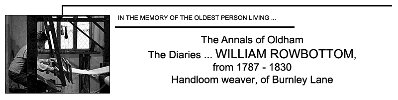 William Rowbottom's Diary as published in the Oldham Standard