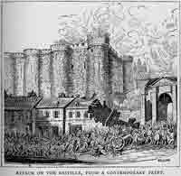 Attack on the Bastille Prison, in Paris, during the French Revolution