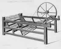The Spinning Jenny, invented by James Hargreaves