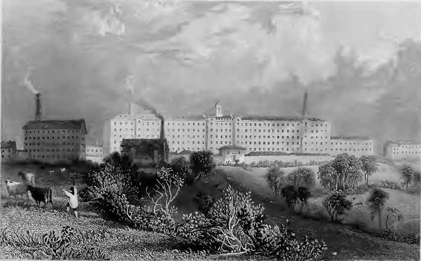 A View of Stockport Showing Numerous Factories in 1834