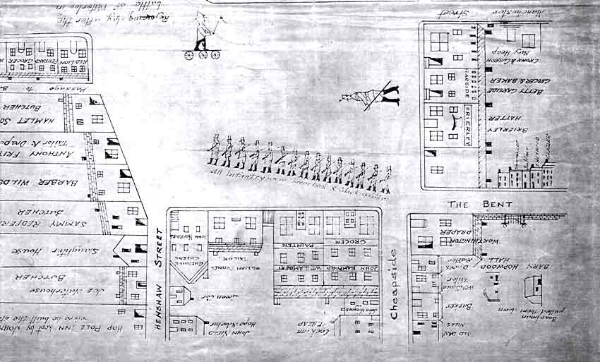 The Brierley Map : Oldham Market Place, High Street & Yorkshire Street, 1815