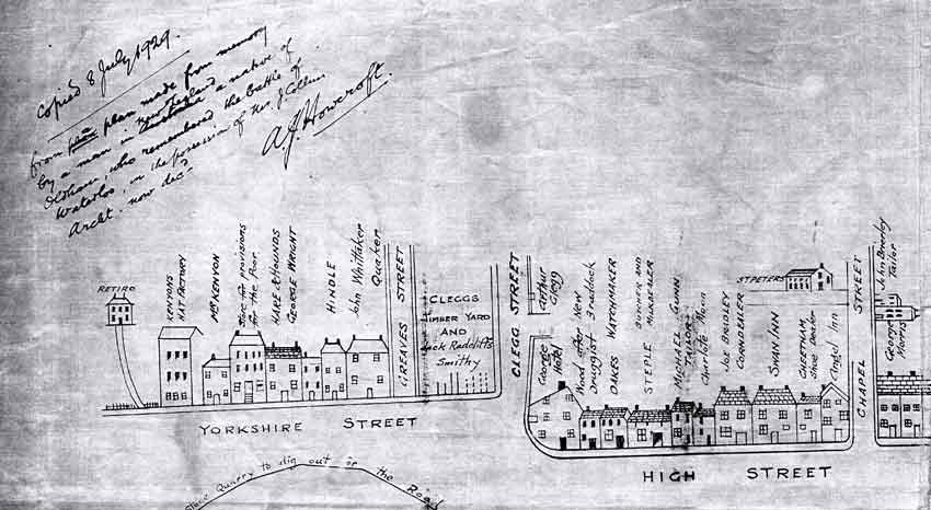 The Brierley Map : Oldham Market Place, High Street & Yorkshire Street, 1815