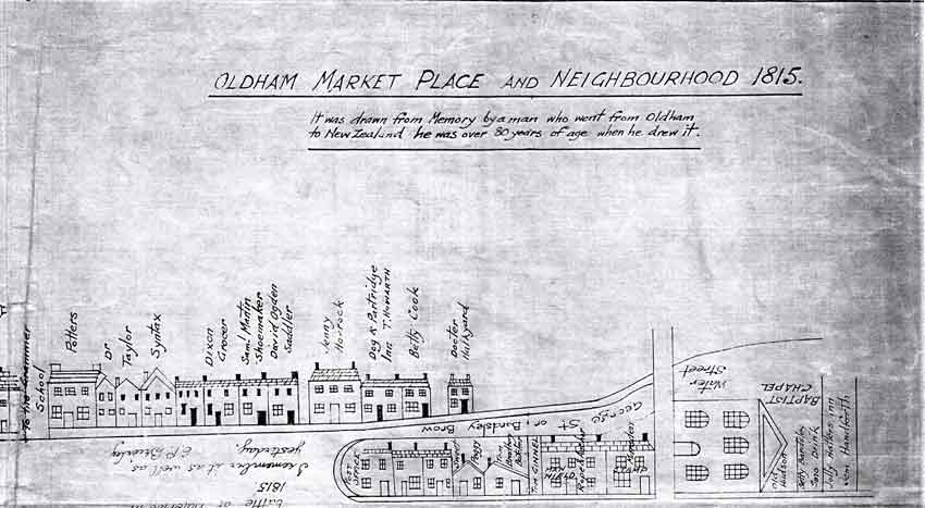 The Brierley Map : Oldham Market Place, High Street & Yorkshire Street, 1815