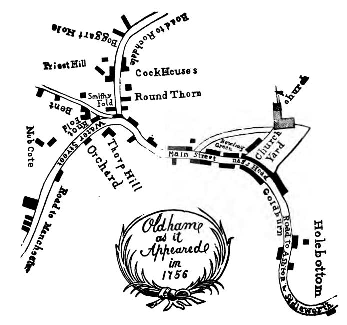 Oldham as it appeared in 1756