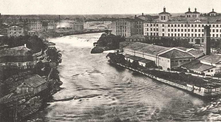 Narwa River, Narwa Falls, and the Krenholm Manufacturing Company, 1886