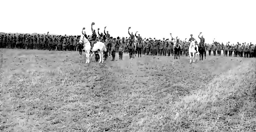 The Grenadier Guards marching past their Colonel, Field-Marshal, H.R.H. The Duke of Connaught, K.G., November 1st, 1916 