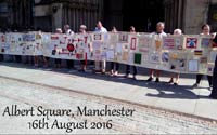 Peterloo tapestry Albert Square, 2016