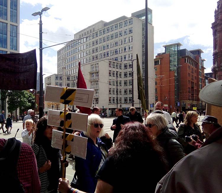 Some of the replica banners, used in the film, carried by the Reformers.