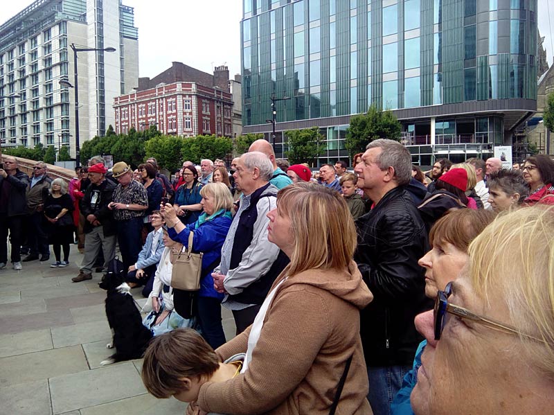 on the apron of the Manchester Central Convention Centre ... Just some, of the massive throng, who gathered to remember