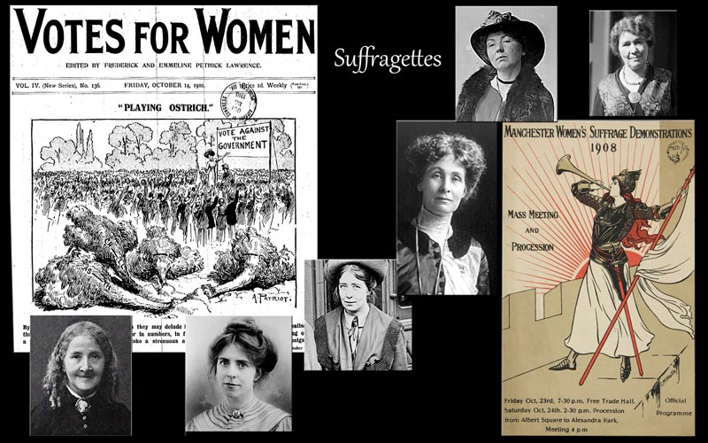 suffragettes- women's suffrage