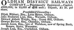 'Oldham District Railways Company' 